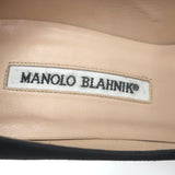 Manolo Blahnik BB 105 Pumps Black Suede Size 36 Pointed Toe Heels