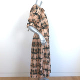 Ulla Johnson Midi Dress Selena Beige Tie Dye Cotton-Blend Size Small