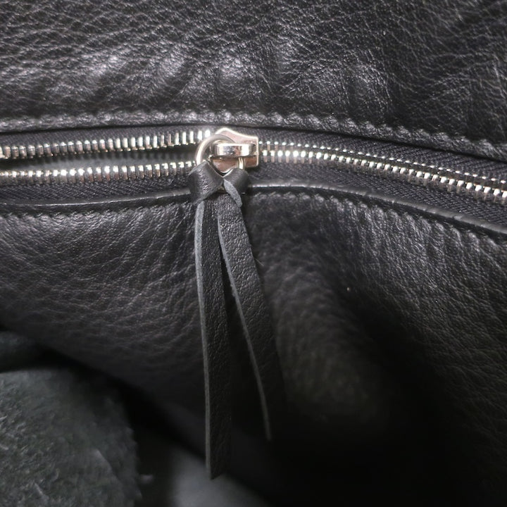 Balenciaga Papier A4 Zip-Around Tote Black Calfskin Leather Large Shoulder Bag