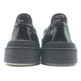 Rag & Bone Meli Laceless Brogue Sneakers Black Polished Leather Size 37