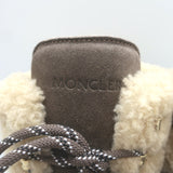 Moncler Patty Scarpa Shearling Lace-Up Ankle Boots Dark Taupe Suede Size 38 NEW