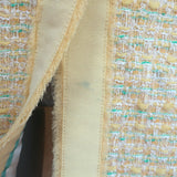 Marc Jacobs Tweed Coat Light Yellow Virgin Wool Size 2