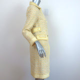 Marc Jacobs Tweed Coat Light Yellow Virgin Wool Size 2