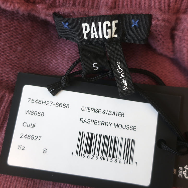 PAIGE Cherise Cutout Turtleneck Sweater Raspberry Mousse Size Small NEW