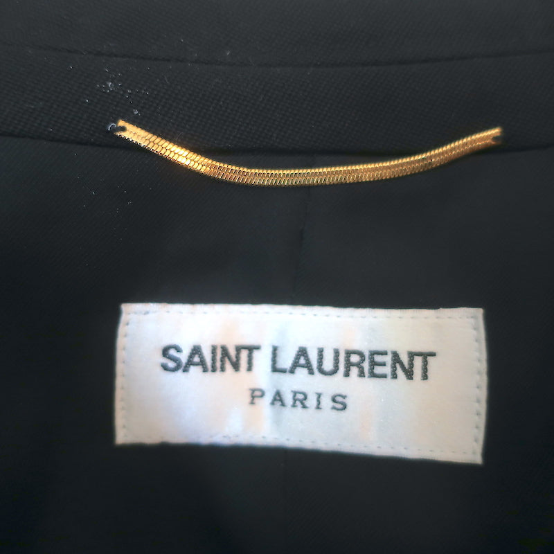 Saint Laurent Blazer Black Virgin Wool Size 40 One-Button Jacket