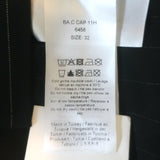 GANNI Pinstriped Puff Sleeve Midi Shirtdress Black Stretch Twill Size 32