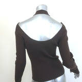 Jonathan Simkhai Leah Cable Knit Halter Sweater Dark Brown Size Medium