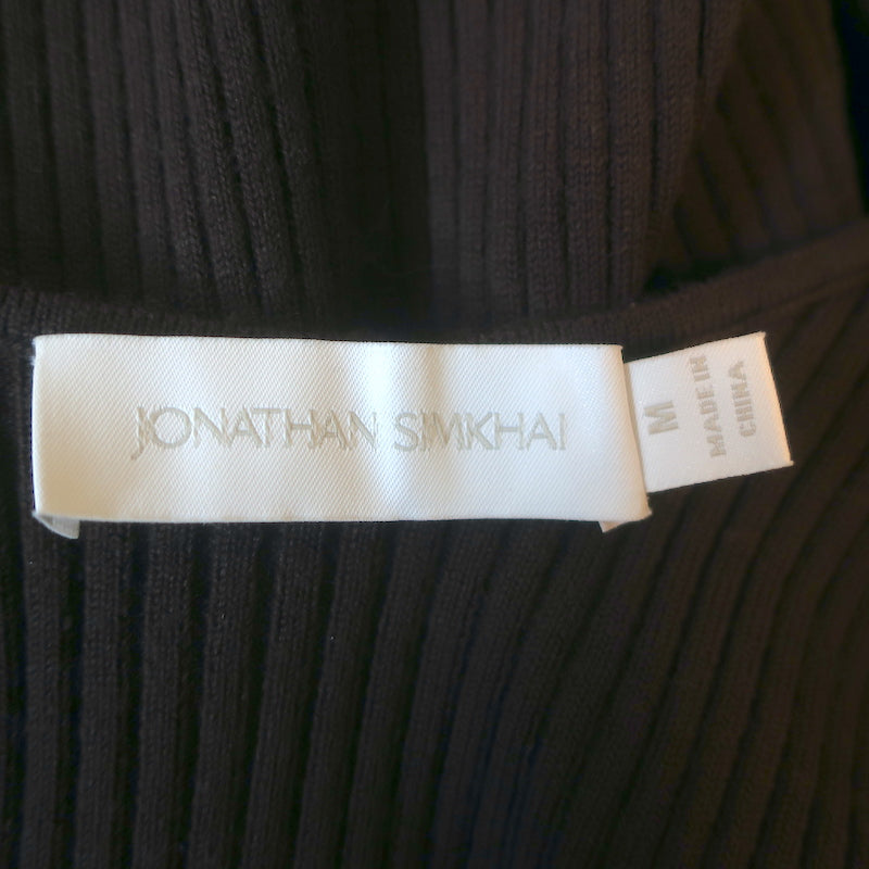 Jonathan Simkhai Leah Cable Knit Halter Sweater Dark Brown Size Medium