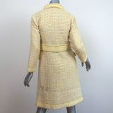 Marc Jacobs Tweed Coat Light Yellow Virgin Wool Size 2