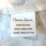 Cara Cara Blue Hill Tiered Midi Dress White/Multi Floral Print Linen Size 4 NEW