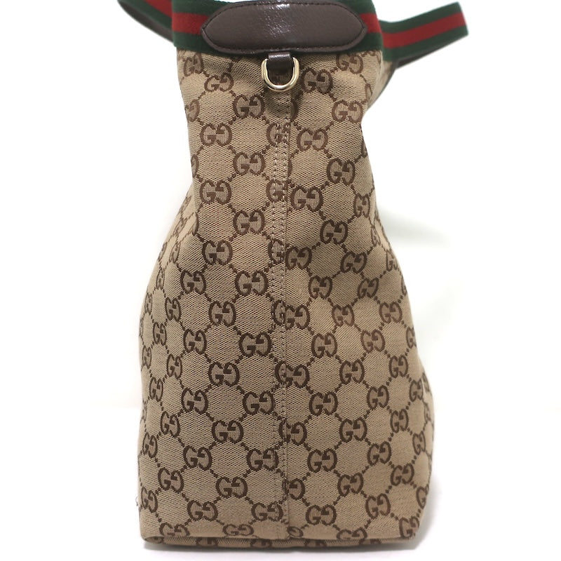 Gucci Giglio GG Monogram Canvas Web Large Hobo Bag Beige
