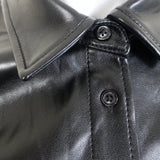 Jonathan Simkhai Soiele Faux Leather Mini Shirtdress Black Size 6