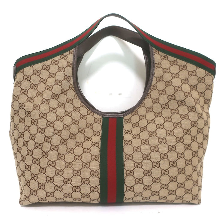Gucci Giglio GG Monogram Canvas Web Large Hobo Bag Beige