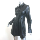 Jonathan Simkhai Soiele Faux Leather Mini Shirtdress Black Size 6