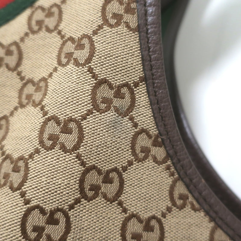 Gucci Giglio GG Monogram Canvas Web Large Hobo Bag Beige