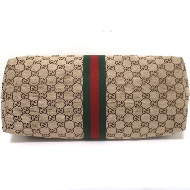 Gucci Giglio GG Monogram Canvas Web Large Hobo Bag Beige
