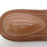 Louis Vuitton Lock It Flat Mules Brown Leather Size 37 Open Toe Sandals