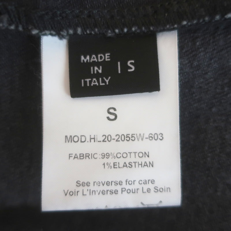 Retrofete Ada Puff Sleeve Denim Jacket Faded Black Stretch Cotton Size Small NEW