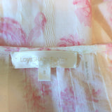 LoveShackFancy Lace-Trim Top Broadway White/Pink Floral Print Cotton Size Small