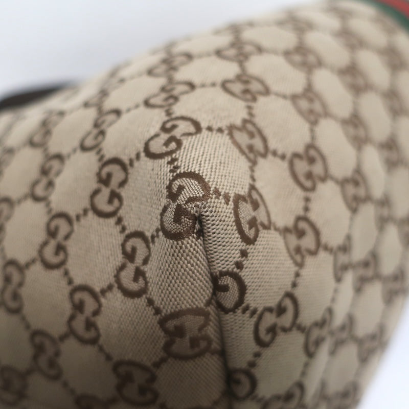 Gucci Giglio GG Monogram Canvas Web Large Hobo Bag Beige