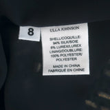 Ulla Johnson Adora Crisscross Midi Dress Blue Printed Metallic Fil Coupe Size 8