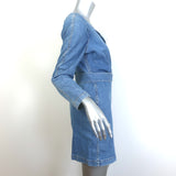 Jonathan Simkhai Denim Mini Wrap Dress Blue Stretch Cotton Size 4