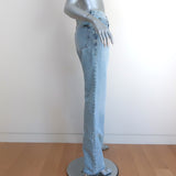 Saint Laurent High-Rise Straight Leg Jeans Light Blue Size 28