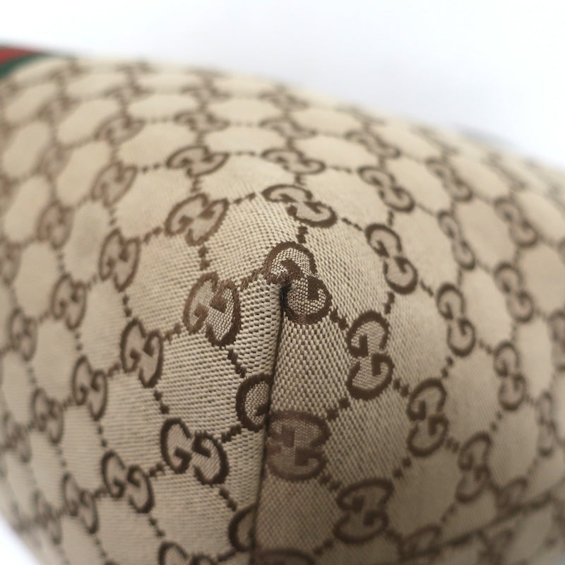 Gucci Giglio GG Monogram Canvas Web Large Hobo Bag Beige