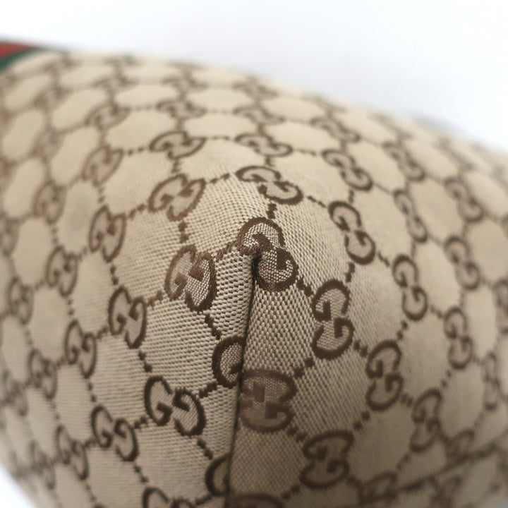 Gucci Giglio GG Monogram Canvas Web Large Hobo Bag Beige