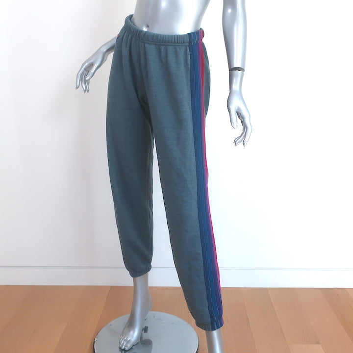Aviator Nation 5 Stripe Sweatpants Blue Size Medium