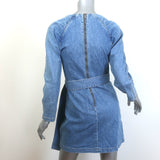 Jonathan Simkhai Denim Mini Wrap Dress Blue Stretch Cotton Size 4