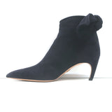 Christian Dior La Belle D Bow Ankle Boots Black Suede Size 35.5