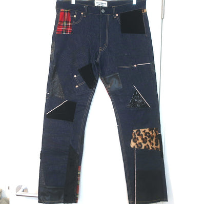 Junya Watanabe Comme des Garcons Patchwork Jeans Indigo Denim Size Large