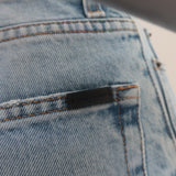 Saint Laurent High-Rise Straight Leg Jeans Light Blue Size 28