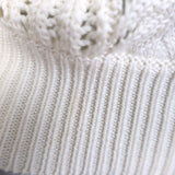 Helmut Lang Taylor Cropped Crochet Knit Sweater Cream Cotton Size Small