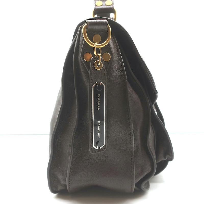 Proenza Schouler PS1 Medium Satchel Dark Brown Leather Crossbody