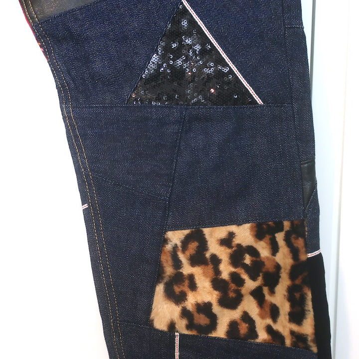 Junya Watanabe Comme des Garcons Patchwork Jeans Indigo Denim Size Large