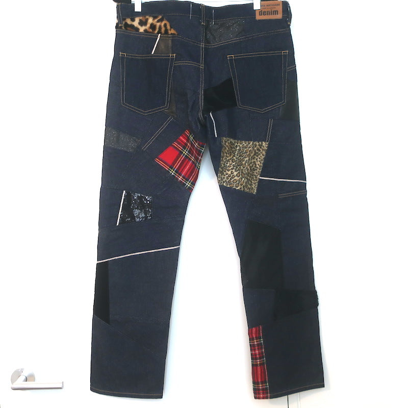Junya Watanabe Comme des Garcons Patchwork Jeans Indigo Denim Size Large
