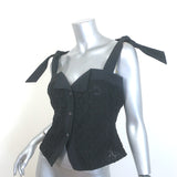 Tanya Taylor Zina Tie-Strap Tank Top Black Crochet Lace Size 6 NEW