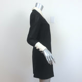 Miu Miu Sequin-Embellished Mini Dress Black Crepe & Chiffon Size 38 Long Sleeve