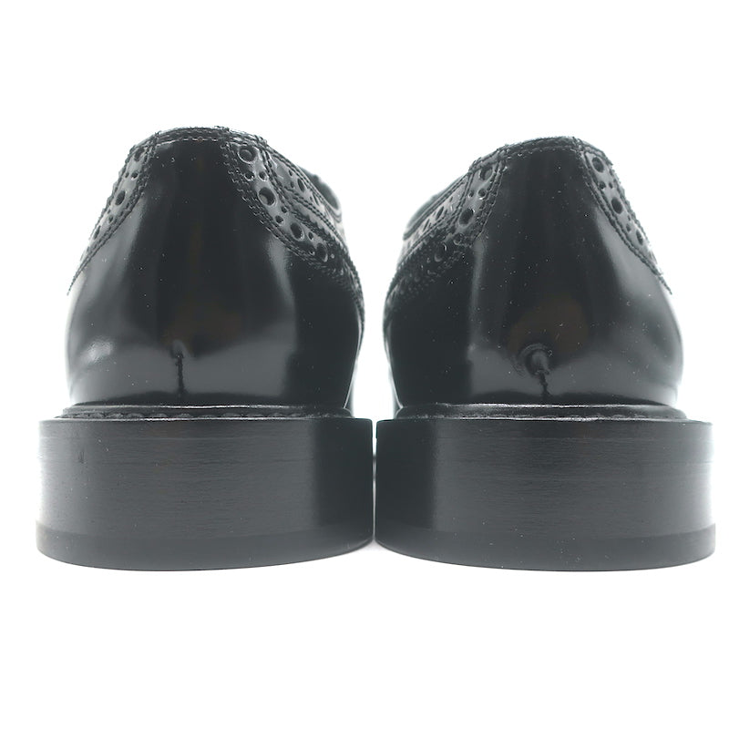 Saint Laurent Army 20 Wingtip Derby Shoes Black Polished Leather Size 36.5 NEW