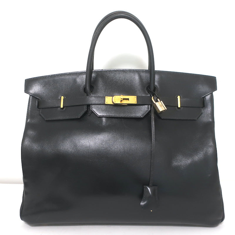 Hermes 2004 Birkin 40 Black Box Leather Gold Hardware
