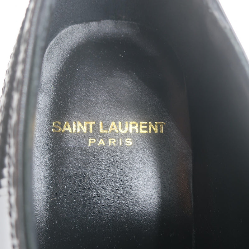 Saint Laurent Army 20 Wingtip Derby Shoes Black Polished Leather Size 36.5 NEW