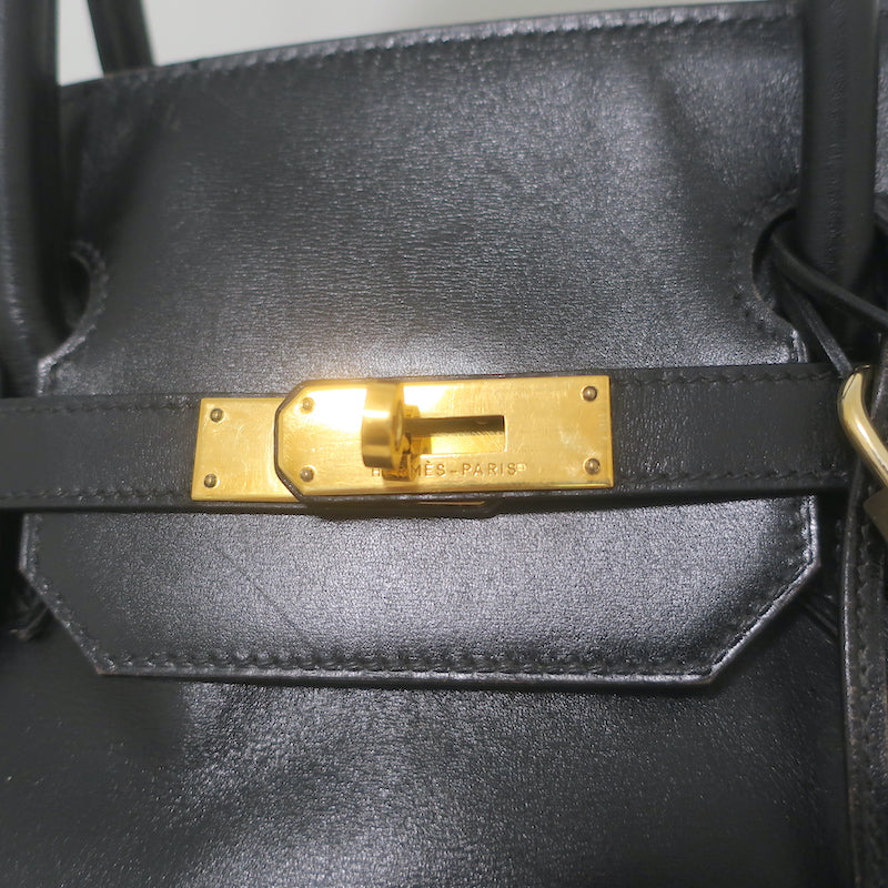 Hermes 2004 Birkin 40 Black Box Leather Gold Hardware