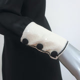 Miu Miu Sequin-Embellished Mini Dress Black Crepe & Chiffon Size 38 Long Sleeve