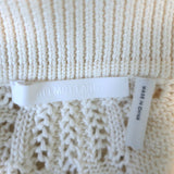Helmut Lang Taylor Cropped Crochet Knit Sweater Cream Cotton Size Small