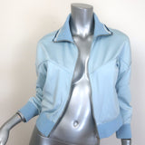 Prada Sport Cropped Track Jacket Light Blue Nylon Size Small