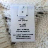 Helmut Lang Taylor Cropped Crochet Knit Sweater Cream Cotton Size Small