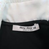 Miu Miu Sequin-Embellished Mini Dress Black Crepe & Chiffon Size 38 Long Sleeve
