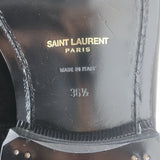 Saint Laurent Army 20 Wingtip Derby Shoes Black Polished Leather Size 36.5 NEW